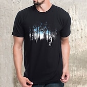 Men's Plus Size Big Tall T shirt Tee Tee Crewneck Black Short Sleeves Outdoor Going out Print Landscape Clothing Apparel Cotton Blend Streetwear Stylish Casual3