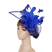 お買い得  ファシネーター-魅力的な人 帽子 ヘッドピース シナメイ フォーマル ケンタッキーダービー 競馬 レディースデー 教会 エレガント ヴィンテージ ゴージャス と フェザー かぶと 帽子