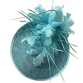 halpa Juhlahatut-fascinators sinamay Muodollinen Kentucky Derby Hevoskilpailu Naisten päivä cocktail Tyylikäs Morsius Kanssa Sulilla Päähine Päähineet