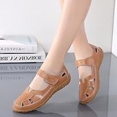 economico Slip-ons e mocassini da donna-sandali da donna in similpelle bianca con cinturino in velcro – comode scarpe casual da passeggio per l&#039;estate