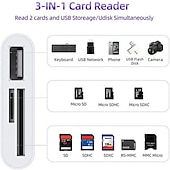 Χαμηλού Κόστους Περιφερειακά Η/Υ-usb c sd card reader adapter type c micro sd tf card reader multifunction 3-in-1 otg adapter for laptop macbooks φορητές κάμερες