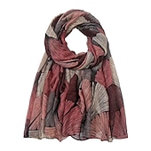 olcso sálak-retro növénymintás sálak női ginkgo levél nyomdai kendő és pakolások laday foulard virág hidzsáb hosszú stílusú sál