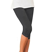 olcso Sima leggings-Női Jóga nadrág Napvédő Hasformáló Alakformáló Magas derék Jóga Fitnesz Edzőterem edzés Háromnegyedes leggingek Alsók Ibolya Fekete Fehér Sport Sportruházat Nagy rugalmasságú Sovány