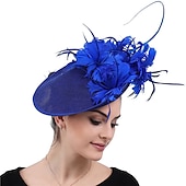 halpa Juhlahatut-fascinators sinamay Muodollinen Kentucky Derby Hevoskilpailu Naisten päivä cocktail Tyylikäs Morsius Kanssa Sulilla Päähine Päähineet