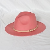 billige Partyhatter-Hatter Ull / Acryl Fedora Formell Bryllup cocktail Royal Astcot Enkel Med Ren Farge Hodeplagg Hodeplagg