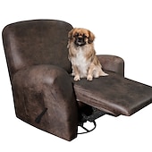 abordables Silla reclinable y con alas-Funda elástica para sillón reclinable, funda para sillón reclinable de 1 plaza, funda para sofá con bolsillo lateral, protector de muebles antiarañazos para niños, mascotas, perros y gatos