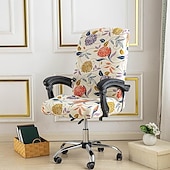 abordables Housse de fauteuil de bureau-Housse de chaise d&#039;ordinateur, housse de chaise de bureau extensible housse de siège de jeu rotative douce durable lavable