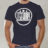billige t-skjorter i plussstørrelse for menn-Herre Store størrelser Big Tall T skjorte T-skjorter Crewneck Svart Hvit Navyblå Kort Erme utendørs Ut på byen Trykt mønster Bokstaver Klær Bomullsblanding Gatemote Stilfull Fritid