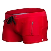 billiga boxersimbyxor för män-Herr Badkläder Badshorts Snörning Ficka med blixtlås Slät Andningsfunktion Mjuk Utomhus Ledigt Dagligen Hawaiisk Stylish Svart Vit Microelastisk
