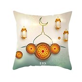 billiga Kuddfodral för semester-ramadan kareem kuddfodral eid mubarak 1 st mjukt dekorativt fyrkantigt kuddfodral örngott för sovrum vardagsrum soffa soffstol maskintvättbar