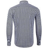 preiswerte Herrenhemd zum Knöpfen-Herren Hemd Lässiges Hemd Knopfhemd Karierte Hemden Hellgrünkaffee Schwarz Rosa Rote Blau Langarm Plaid / Karomuster Kargen Urlaub Strasse Bedruckt Bekleidung Polyester Modisch Freizeit Hawaiihemd