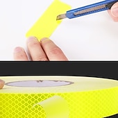 お買い得  車体の装飾＆保護用具-10 個の車の反射ステッカー交通安全夜間警告マーク車の反射ストリップテープ発光車のバンパー反射デカール