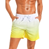 お買い得  男性用水泳パンツ-男性用 ボードショーツ スイムショーツ スイムトランク ドローストリング メッシュ裏地付き 弾性ウエスト 勾配 速乾性 ショート カジュアル 日常 祝日 ハワイアン ボヘミアン ブラック ピンク マイクロエラスティック