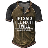 お買い得  面白い言葉-男の面白い短袖グラフィックTシャツ：『もし私がそれを直すと言ったら』関係の先延ばしユーモア