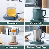 abordables Électroménager-chauffe-tasse à café étanche tasse intelligente chauffe-tasse à café sous-verre pour le réchauffement &amp; chauffage café boisson lait thé et chocolat chaud aluminium panneau métallique sûr fiable