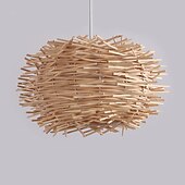 billige Lyktedesign-led pendnat lys bambus lanterne design lysekrone retro 30cm lysekrone takbelysning gjelder for stue soverom restaurant kafé bar restaurant klubb