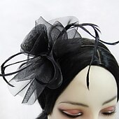 preiswerte Faszinator-Damen Fascinator für Party Hochzeit Sonderanlass Federstoff Rot Pink Grün um zu beeindrucken Fascinator Renntag Kleid