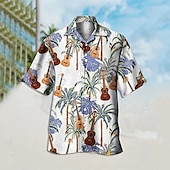 preiswerte Vögel &amp; Tiere-Herren Flamingo Lampen Hemd Hawaiihemd Sommerhemd Aloha-Shirt Kurzarm Hemd Umlegekragen Tropisch Modisch Strassenmode Casual Hawaiianisch Festtage Schwarz Gelb Hellgrün S M L