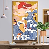 Недорогие Дверные чехлы-Кухонные шторы, дверные шторы, декор гобелена, японские дверные шторы noren, перегородка для крыльца, гостиной, офиса, спальни, патио