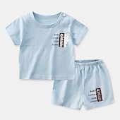 cheap Sets-2 Pieces Toddler Boys T-shirt &amp; Shorts Outfit Animal Cartoon Short Sleeve Cotton Set Outdoor Adorable Daily Summer Spring 3-7 Years 3 green teddy bears 9 spectacled bear 13 Stripes Bear