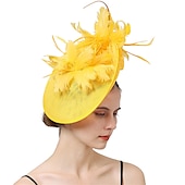halpa Juhlahatut-fascinators sinamay Muodollinen Kentucky Derby Hevoskilpailu Naisten päivä cocktail Tyylikäs Morsius Kanssa Sulilla Päähine Päähineet