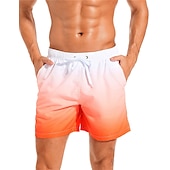 お買い得  男性用水泳パンツ-男性用 ボードショーツ スイムショーツ スイムトランク ドローストリング メッシュ裏地付き 弾性ウエスト 勾配 速乾性 ショート カジュアル 日常 祝日 ハワイアン ボヘミアン ブラック ピンク マイクロエラスティック