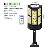 billige Gatebelysning-solcellegatelys utendørs ip65 bevegelsessensor fjernkontroll solcelledrevet vegg LED lampe 3 lysmodus lys for hage terrasse dekor garasje lys 1 stk