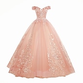 preiswerte Ballkleid-Ballkleid Quinceanera Kleider Prinzessin Kleid rot grün Kleid Quinceanera bodenlang ärmellos schulterfrei Polyester mit Applikationen Kleid zum Beeindrucken 2025