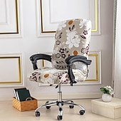 abordables Housse de fauteuil de bureau-Housse de chaise d&#039;ordinateur, housse de chaise de bureau extensible housse de siège de jeu rotative douce durable lavable