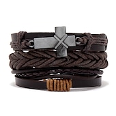 economico Accessori indossabili-set di combinazioni di braccialetti intrecciati da uomo accessori in lega gioielli fai da te