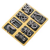 billiga Pedagogiska leksaker-8 st/set iq metall pussel hjärnteaser intelligens lösning ring montessori pussel för barn vuxna anti-stress fidget leksak