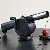 cheap Camp Kitchen-BBQ Fan, Air Blower, Fast Fire Starter, Portable Manual Hand Crank Bellows For Outdoor Picnic Camping Cooking, Barbecue Charcoal Grills Accessories