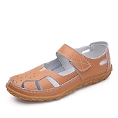 economico Slip-ons e mocassini da donna-sandali da donna in similpelle bianca con cinturino in velcro – comode scarpe casual da passeggio per l&#039;estate