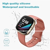 economico Cinturini per orologi Fitbit-3 pezzi Cinturino per orologio  per Fitbit Versa 3 Sense Silicone morbido Sostituzione Cinghia Da donna Da uomo Impermeabile Cinturino sportivo Polsino