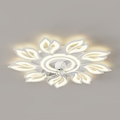 cheap Ceiling Fan Lights-LED Ceiling Fans Dimmable with Remote Contral Flower Design Flush Mount Ceiling Lamp Acrylic Lampshade Chandelier Bedroom Living Room