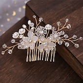 ieftine Accesorii Stilizare Păr-pieptene de păr de mireasă de cristal pentru nuntă, cu strasuri, agrafă de păr de mireasă strălucitoare, accesorii de păr bijuterie pentru femei și fete (argintiu)