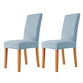 cheap Dining Chair Cover-2 Pcs Dining Chair Cover Burgundy Velvet Stretch Chair Seat Slipcover Spandex with Elastic Bottom Protector for Dining Room Wedding Ceremony Durable Washable