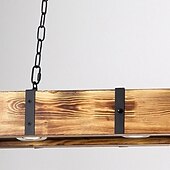 Недорогие Подвесные огни-светодиодный подвесной светильник 100 см лайнер дизайн теплый белый 4-светлое дерево промышленный винтажный стиль украшает вход в домашний офис&amp;amp; столовая