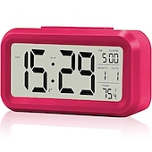 cheap Décor &amp; Night Lights-Smart Night Light Digital Alarm Clock with Date Indoor Temperature Battery Operated Bedside Clock Digital Display for Bedroom Desk Gifts Clock