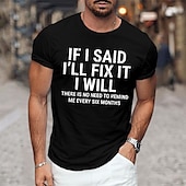 billiga Mäns grafiska t -shirt-Herr Grafiska tryck Rolig brevtryck T-shirt Grafiska utslagsplatser Bomull Kort ärm Grafisk Skjorta Svart Vit Marinblå Bekväm t-shirt Semester Gata Modedesignerkläder