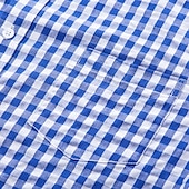 preiswerte Herrenhemd zum Knöpfen-Herren Hemd Lässiges Hemd Knopfhemd Karierte Hemden Hellgrünkaffee Schwarz Rosa Rote Blau Langarm Plaid / Karomuster Kargen Urlaub Strasse Bedruckt Bekleidung Polyester Modisch Freizeit Hawaiihemd