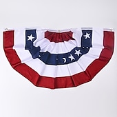 baratos Decoração do Dia da Independência-Bandeiras patrióticas plissadas dos EUA, decorações para o 4 de julho ao ar livre, faixas de bandeiras com bandeirinhas, bandeiras plissadas dos EUA, bandeirinhas patrióticas para áreas externas, decorações com bandeirinhas vermelhas, brancas e azuis