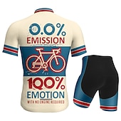 お買い得  男性用衣料品セット-男性用 ショーツ付きサイクリングジャージー 半袖 マウンテンサイクリング ロードバイク 夏 春 ブラック ワイン カーキ色 グラフィック 文字＆番号 おかしい バイク 3Dパッド 速乾性 後ポケット 吸汗性 高通気性 スパンデックス スポーツ 衣類