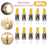 Χαμηλού Κόστους LED Bi-pin Λάμπες-10 τμχ led cob g4 3w λαμπτήρας λαμπτήρας 1505 cob λαμπτήρας σιλικόνης ac/dc 12v 220v dc12v 360 γωνία δέσμης αντικατάσταση λαμπτήρων led αλογόνου φώτα πολυέλαιου