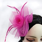 preiswerte Faszinator-Damen Fascinator für Party Hochzeit Sonderanlass Federstoff Rot Pink Grün um zu beeindrucken Fascinator Renntag Kleid