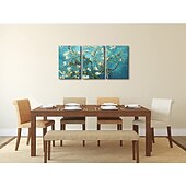 olcso Botanikus nyomatok-giclee vászonnyomatok fali dekorációhoz van Gogh festmények mandulavirág modern 3 részes kifeszített és bekeretezett absztrakt virágok műalkotás otthoni irodai dekoráció