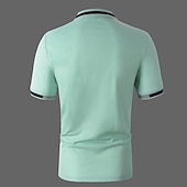 preiswerte Klassisches Poloshirt für Herren-Herren Poloshirt Golfhemd Strasse Casual Klassisch Kurzarm Modisch Basic Farbblock Taste Sommer Regular Fit Grasgrün Hellhimmelblau Schwarz Weiß Rosa Perlenrosa Poloshirt