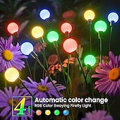 economico Luci paesaggistiche-2/4 confezioni luci lucciola solari impermeabili all&#039;aperto due modalità di luce persistente e lampeggiante 6/8/10 teste bianco caldo bianco multi colore