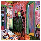 cheap Famous Paintings-Famous Oil Painting Canvas Wall Art Decoration Wassily Kandinsky Abstract for Home Decor Rolled Frameless Unstretched Painting
