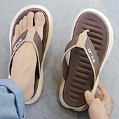 cheap Casual Sandals-Men&#039;s Slippers &amp; Flip-Flops Flat Sandals Flip-Flops Walking Casual Beach Daily EVA Breathable Black Blue Khaki Summer